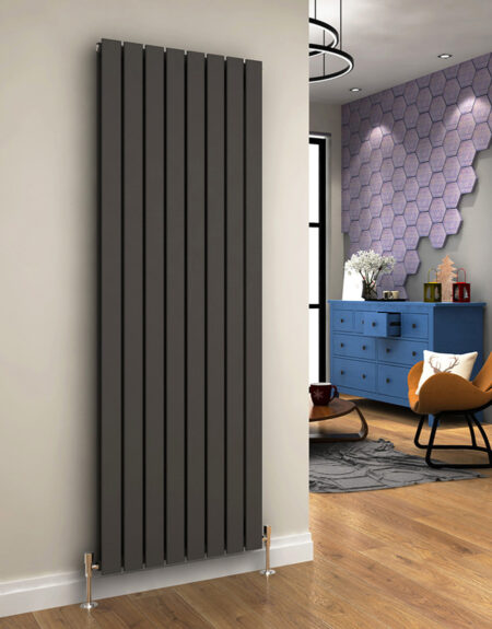 Milan Anthracite Vertical radiator 1800mm double layer