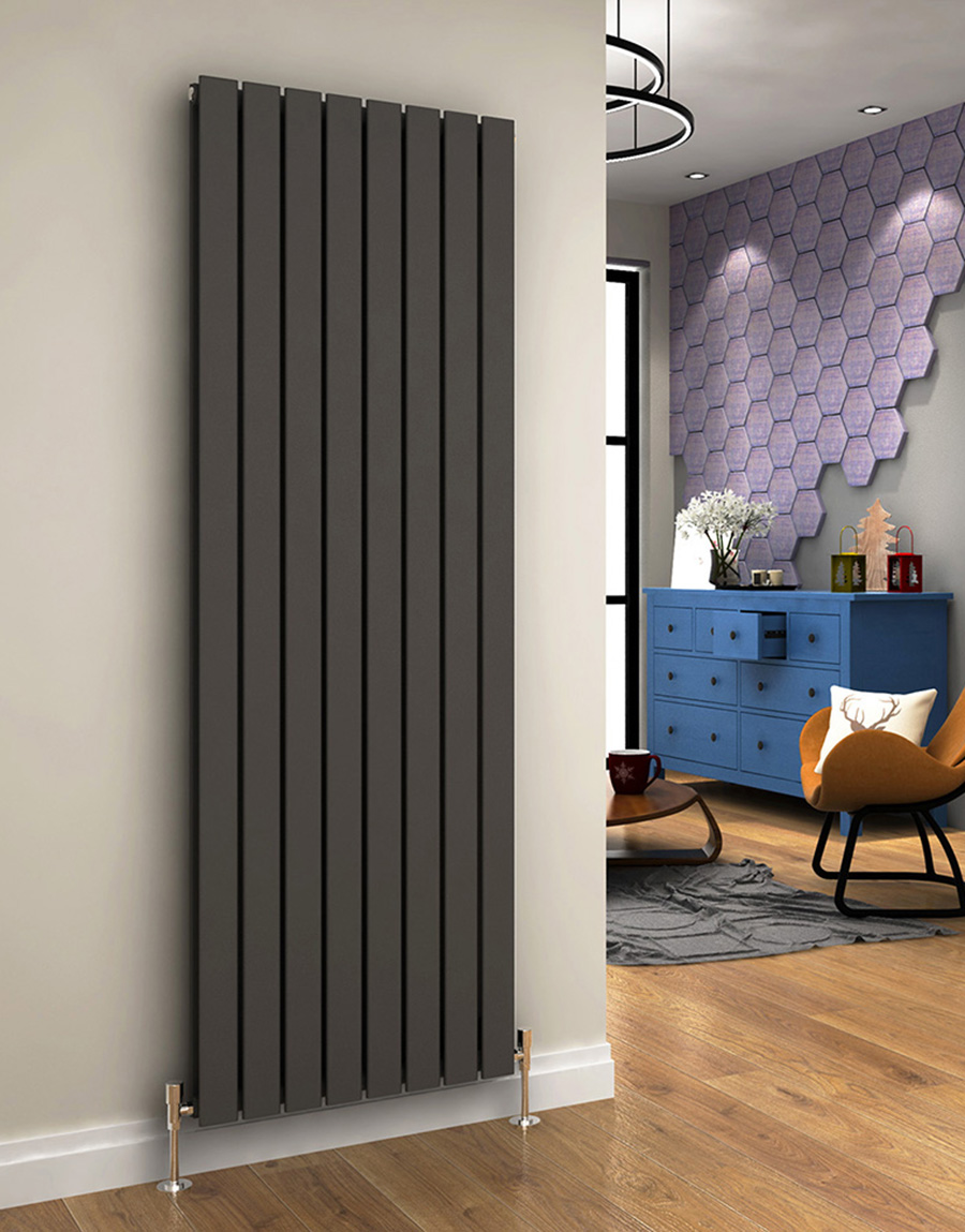 Milan Anthracite Vertical radiator 1800mm