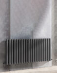 Roma_Anthracite_Horizontal_Double_Oval_Design_Radiator_600mm Height
