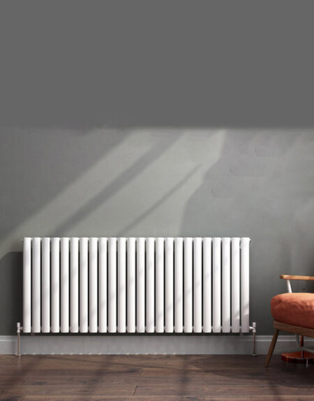 Roma White horizontal design Oval radiator double layer